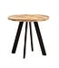 Wohnling Eetkamertafel 80x80x75 cm mango massief houten eettafel moderne, massieve keukentafel met metalen poten, houten tafel eetkamer rond, kleine eettafel hout
