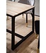 Wohnling Eetkamertafel 120x60x76 cm Acacia Massief Hout Metaal Eettafel Loft Stijl, Keukentafel met Metalen Poten, Houten Tafel Industrieel Klein, Eettafel Eetkamer Rechthoekig