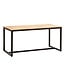 Wohnling Eetkamertafel 160x80x76 cm Acacia Massief Hout Metaal Eettafel Loft Stijl, Keukentafel met Metalen Poten, Houten Tafel Industrieel Groot, Eettafel Eetkamer Rechthoekig