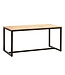 Wohnling Eetkamertafel 180x90x76 cm Acacia Massief Hout Metaal Eettafel Loft Stijl, Keukentafel met Metalen Poten, Houten Tafel Industrieel Groot, Eettafel Eetkamer Rechthoekig