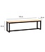 Wohnling eetkamerbank 120x40x45 cm acacia massief hout metaal loftstijl, eettafelbank massief houten bank zonder rugleuning, keukenbank eetkamerbank industrieel, eetkamerbank klein