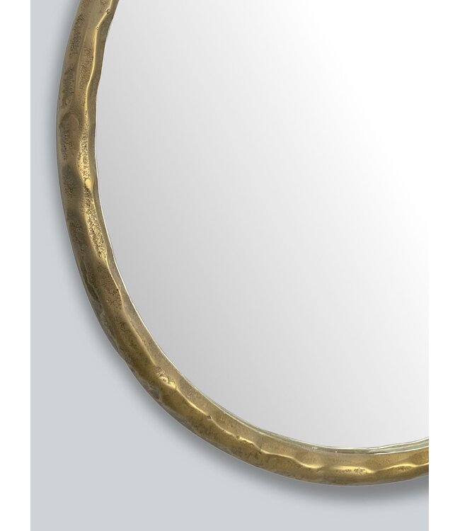 Wohnling wandspiegel 60 cm metaal design hangspiegel goud, decoratieve spiegel rond met frame, grote wandspiegel, gangspiegel garderobespiegel modern