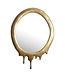 Wohnling wandspiegel 50x71 cm metalen design hangspiegel goud, aluminium decoratieve spiegel ovaal met frame, grote wandspiegel, gangspiegel garderobespiegel modern