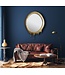 Wohnling wandspiegel 50x71 cm metalen design hangspiegel goud, aluminium decoratieve spiegel ovaal met frame, grote wandspiegel, gangspiegel garderobespiegel modern