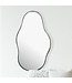 Wohnling wandspiegel asymmetrisch 40x80 cm metalen design hangende spiegel zwart, ijzeren decoratieve spiegel vormloos met frame, grote wandspiegel, gangspiegel garderobespiegel modern
