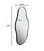 Wohnling wandspiegel asymmetrisch 40x80 cm metalen design hangende spiegel zwart, ijzeren decoratieve spiegel vormloos met frame, grote wandspiegel, gangspiegel garderobespiegel modern