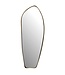 Wohnling wandspiegel asymmetrisch 33x90 cm metalen design hangende spiegel goud, ijzeren decoratieve spiegel vormloos met frame, grote wandspiegel, halspiegel langwerpig, garderobespiegel modern