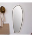 Wohnling wandspiegel asymmetrisch 33x90 cm metalen design hangende spiegel goud, ijzeren decoratieve spiegel vormloos met frame, grote wandspiegel, halspiegel langwerpig, garderobespiegel modern