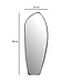 Wohnling wandspiegel asymmetrisch 33x90 cm metalen design hangende spiegel goud, ijzeren decoratieve spiegel vormloos met frame, grote wandspiegel, halspiegel langwerpig, garderobespiegel modern