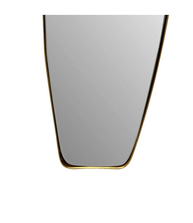 Wohnling wandspiegel asymmetrisch 33x90 cm metalen design hangende spiegel goud, ijzeren decoratieve spiegel vormloos met frame, grote wandspiegel, halspiegel langwerpig, garderobespiegel modern