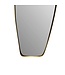 Wohnling wandspiegel asymmetrisch 33x90 cm metalen design hangende spiegel goud, ijzeren decoratieve spiegel vormloos met frame, grote wandspiegel, halspiegel langwerpig, garderobespiegel modern