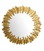 Wohnling wandspiegel veren 68 cm metalen design hangende spiegel goud, ijzeren decoratieve spiegel rond, grote wandspiegel, gangspiegel garderobespiegel modern