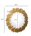 Wohnling wandspiegel veren 68 cm metalen design hangende spiegel goud, ijzeren decoratieve spiegel rond, grote wandspiegel, gangspiegel garderobespiegel modern