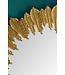 Wohnling wandspiegel veren 68 cm metalen design hangende spiegel goud, ijzeren decoratieve spiegel rond, grote wandspiegel, gangspiegel garderobespiegel modern