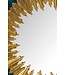Wohnling wandspiegel veren 68 cm metalen design hangende spiegel goud, ijzeren decoratieve spiegel rond, grote wandspiegel, gangspiegel garderobespiegel modern