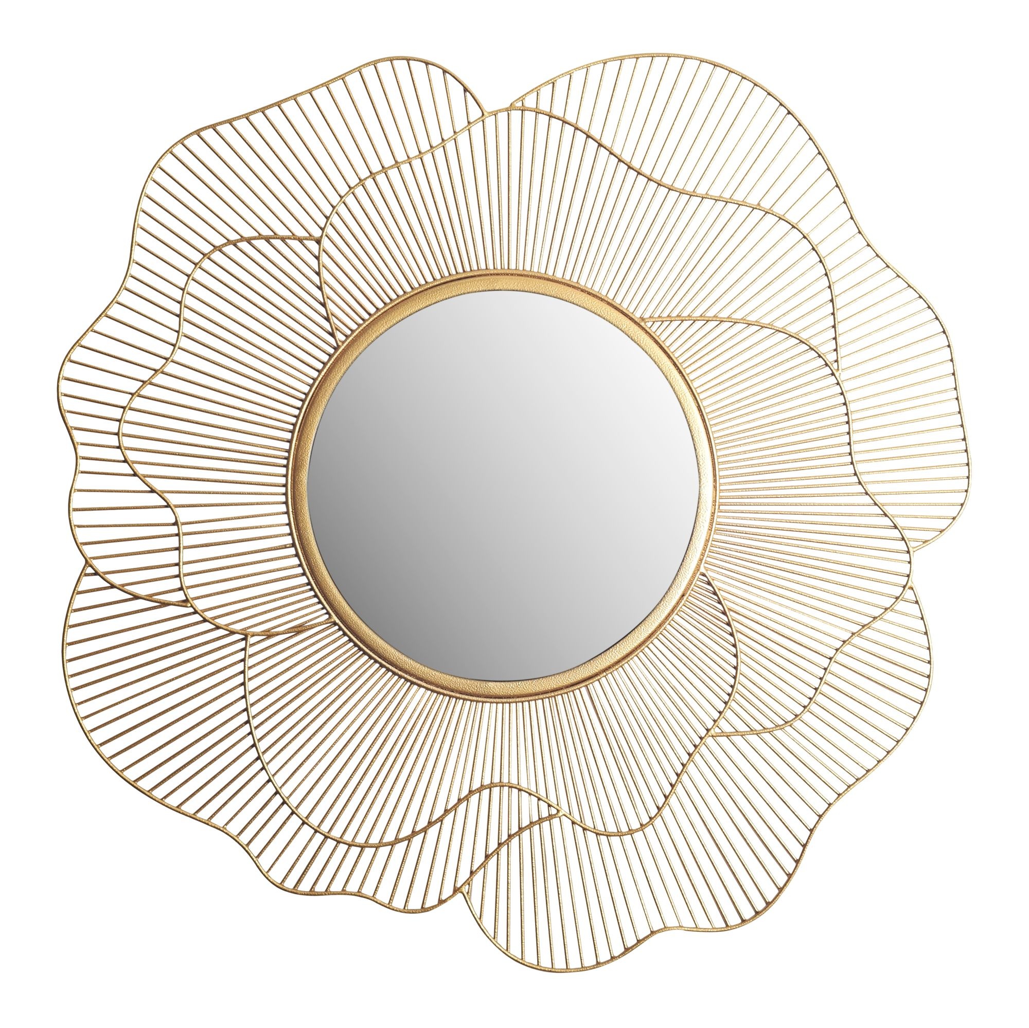 Spiegel goud rond bloem 77 cm