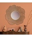Wohnling wandspiegel roze 77 cm metaal design hangspiegel goud, ijzeren decoratieve spiegel rond, spiegelwand grote bloemvorm, gangspiegel garderobespiegel modern