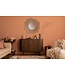 Wohnling wandspiegel roze 77 cm metaal design hangspiegel goud, ijzeren decoratieve spiegel rond, spiegelwand grote bloemvorm, gangspiegel garderobespiegel modern