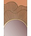 Wohnling wandspiegel roze 77 cm metaal design hangspiegel goud, ijzeren decoratieve spiegel rond, spiegelwand grote bloemvorm, gangspiegel garderobespiegel modern