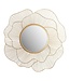 Wohnling wandspiegel roze 77 cm metaal design hangspiegel goud, ijzeren decoratieve spiegel rond, spiegelwand grote bloemvorm, gangspiegel garderobespiegel modern
