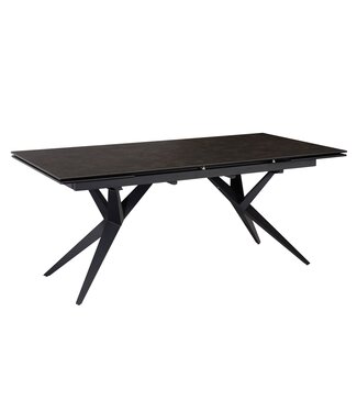 Wohnling Eettafel zwart keramiek uitschuifbaar 180 cm