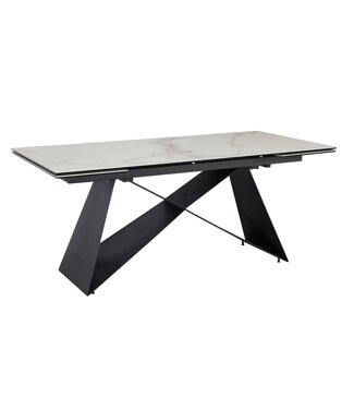 Wohnling Eettafel wit keramiek uitschuifbaar 180 cm Wit