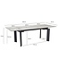 Wohnling Eetkamertafel 180x95x77 cm Glaskeramiek Eettafel Wit Marmeren Look, Keukentafel Uitschuifbaar tot 240 cm, Grote Glazen Tafel, Eettafel Eetkamer Rechthoekig met Metalen Poten