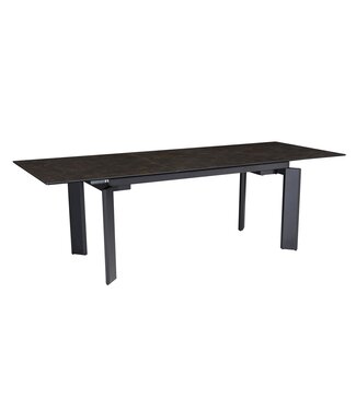 Wohnling Eettafel zwart glaskeramiek 180 cm breed