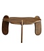 Wohnling salontafel 78x78x39,5 cm mango massief hout walnootkleurige salontafel laag, driepoot woonkamertafel organisch, design salontafel woonkamer modern met natuurlijke houtnerf