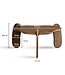 Wohnling salontafel 78x78x39,5 cm mango massief hout walnootkleurige salontafel laag, driepoot woonkamertafel organisch, design salontafel woonkamer modern met natuurlijke houtnerf
