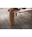 Wohnling salontafel 78x78x39,5 cm mango massief hout walnootkleurige salontafel laag, driepoot woonkamertafel organisch, design salontafel woonkamer modern met natuurlijke houtnerf