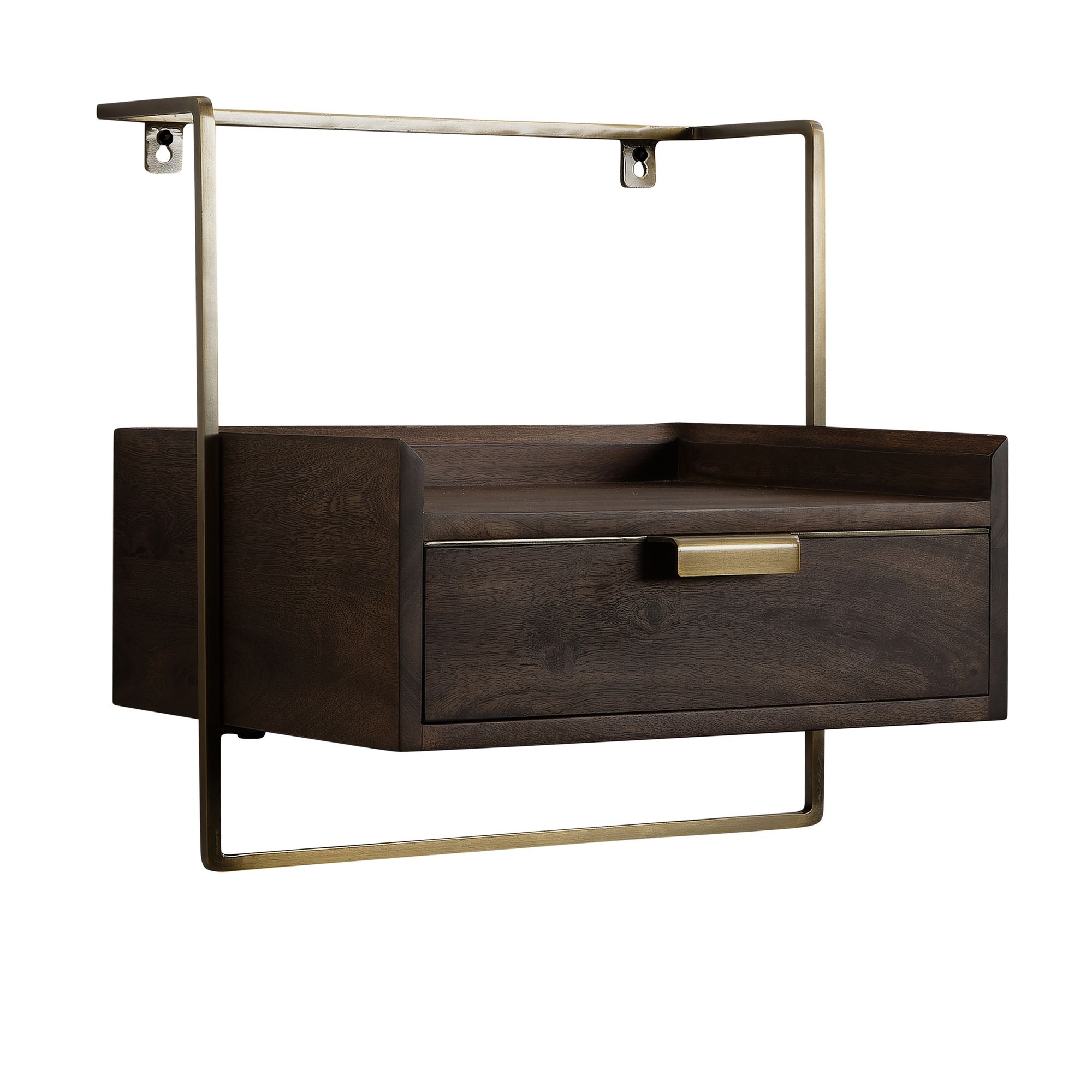 Nachtkastje bruin mangowood hangend 44 cm