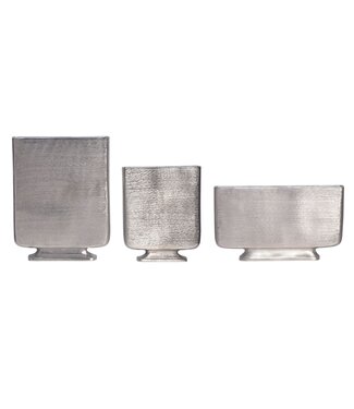 Wohnling Vaas zilver aluminium set van 3 - WL7.166