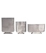 Wohnling Decoratieve Vaas Set van 3 Aluminium Zilveren Bloemenvaas Modern, Decoratieve Vaas Vierkant 3-delig voor Bloemen, Aluminium Tafelvaas Woondecoratie Metalen Tafeldecoratie Handgemaakt