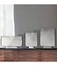 Wohnling Decoratieve Vaas Set van 3 Aluminium Zilveren Bloemenvaas Modern, Decoratieve Vaas Vierkant 3-delig voor Bloemen, Aluminium Tafelvaas Woondecoratie Metalen Tafeldecoratie Handgemaakt