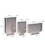 Wohnling Decoratieve Vaas Set van 3 Aluminium Zilveren Bloemenvaas Modern, Decoratieve Vaas Vierkant 3-delig voor Bloemen, Aluminium Tafelvaas Woondecoratie Metalen Tafeldecoratie Handgemaakt