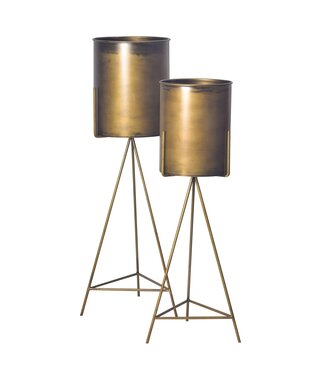 Wohnling Vaas goud metaal rond 89 cm hoog - WL7.171