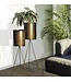 Wohnling bloempot set van 2 metalen plantenbakken goud met frame, design ijzeren plantenbak rond, bloempot plantenbak binnen hoog