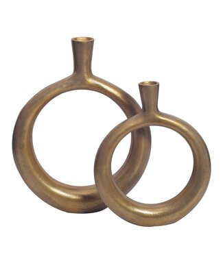 Wohnling Vaas goud aluminium donut set 2 - WL7.175
