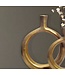 Wohnling Decoratieve Vaas Set van 2 Aluminium Goud Donut Bloemenvaas Modern, Decoratieve Vaas Rond 2-delig voor Bloemen, Aluminium Tafelvaas Huisdecoratie Tafeldecoratie Handgemaakt
