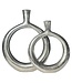 Wohnling Decoratieve Vaas Set van 2 Aluminium Zilver Donut Bloemenvaas Modern, Decoratieve Vaas Rond 2-delig voor Bloemen, Aluminium Tafelvaas Woondecoratie Tafeldecoratie Handgemaakt