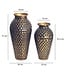 Wohnling Decoratieve Vaas Set van 2 Aluminium Goud Amphora Bloemenvaas Modern, Decoratieve Vaas Rond 2-delig voor Bloemen, Aluminium Tafelvaas Woondecoratie Metalen Tafeldecoratie Handgemaakt