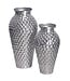 Wohnling Decoratieve Vaas Set van 2 Aluminium Zilver Amphora Bloemenvaas Modern, Decoratieve Vaas Rond 2-delig voor Bloemen, Aluminium Tafelvaas Woondecoratie Metalen Tafeldecoratie Handgemaakt