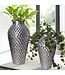 Wohnling Decoratieve Vaas Set van 2 Aluminium Zilver Amphora Bloemenvaas Modern, Decoratieve Vaas Rond 2-delig voor Bloemen, Aluminium Tafelvaas Woondecoratie Metalen Tafeldecoratie Handgemaakt