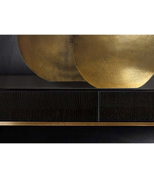Wohnling Decoratieve Vaas Set van 2 Aluminium Goud Bloemenvaas Modern, Decoratieve Vaas Rond 2-delig voor Bloemen, Aluminium Tafelvaas Woondecoratie Metalen Tafeldecoratie Handgemaakt
