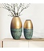 Wohnling Decoratieve Vaas Set van 2 Aluminium Goud Patina Bloemenvaas Modern, Decoratieve Vaas Geperforeerd Rond 2-delig voor Bloemen, Aluminium Tafelvaas Woondecoratie Tafeldecoratie Handgemaakt