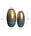 Wohnling Decoratieve Vaas Set van 2 Aluminium Goud Patina Bloemenvaas Modern, Decoratieve Vaas Geperforeerd Rond 2-delig voor Bloemen, Aluminium Tafelvaas Woondecoratie Tafeldecoratie Handgemaakt