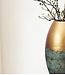 Wohnling Decoratieve Vaas Set van 2 Aluminium Goud Patina Bloemenvaas Modern, Decoratieve Vaas Geperforeerd Rond 2-delig voor Bloemen, Aluminium Tafelvaas Woondecoratie Tafeldecoratie Handgemaakt