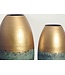 Wohnling Decoratieve Vaas Set van 2 Aluminium Goud Patina Bloemenvaas Modern, Decoratieve Vaas Geperforeerd Rond 2-delig voor Bloemen, Aluminium Tafelvaas Woondecoratie Tafeldecoratie Handgemaakt
