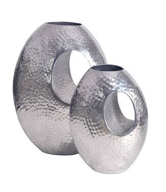 Wohnling Vaas zilver aluminium met handvat 39 cm - WL7.189